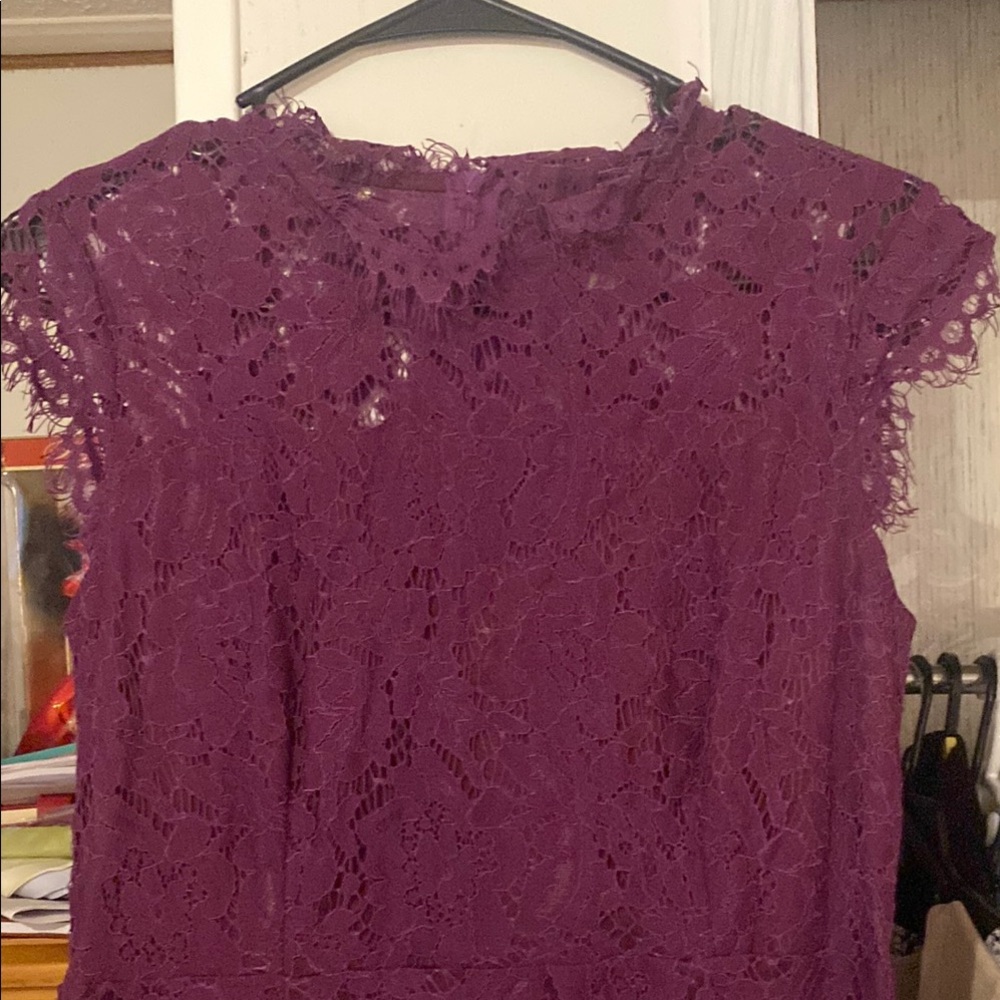 Elegant Purple Lace Dress